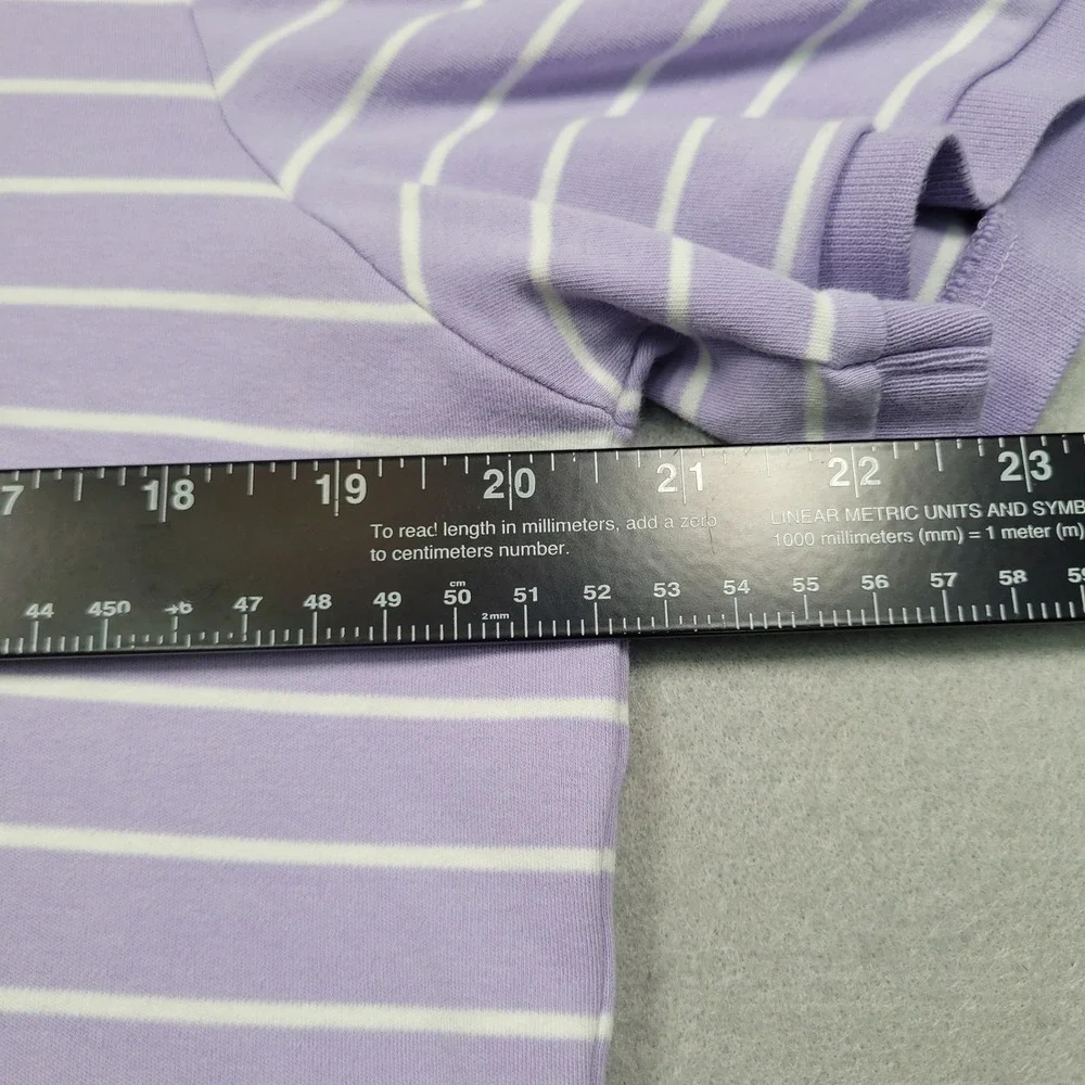 Polo Ralph Lauren Mens Medium Purple White Striped Short Sleeve Classic Fit Polo